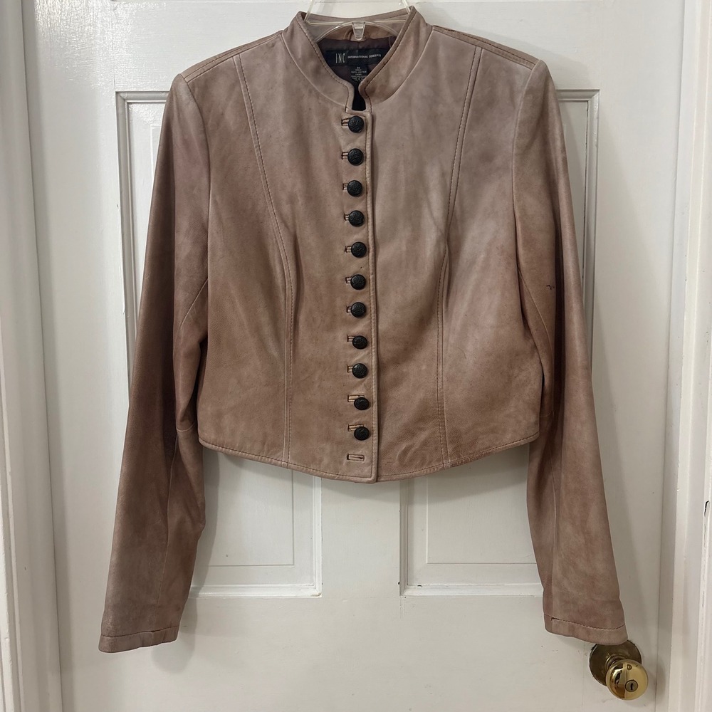 VTG Leather Military Jacket Womens M Victorian Steampunk Regency Western INC